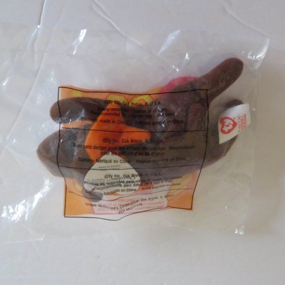 Vintage 1996 McDonalds Happy Meal #4 TY Chocolate Moose, New in Bag - Picture 2 of 2